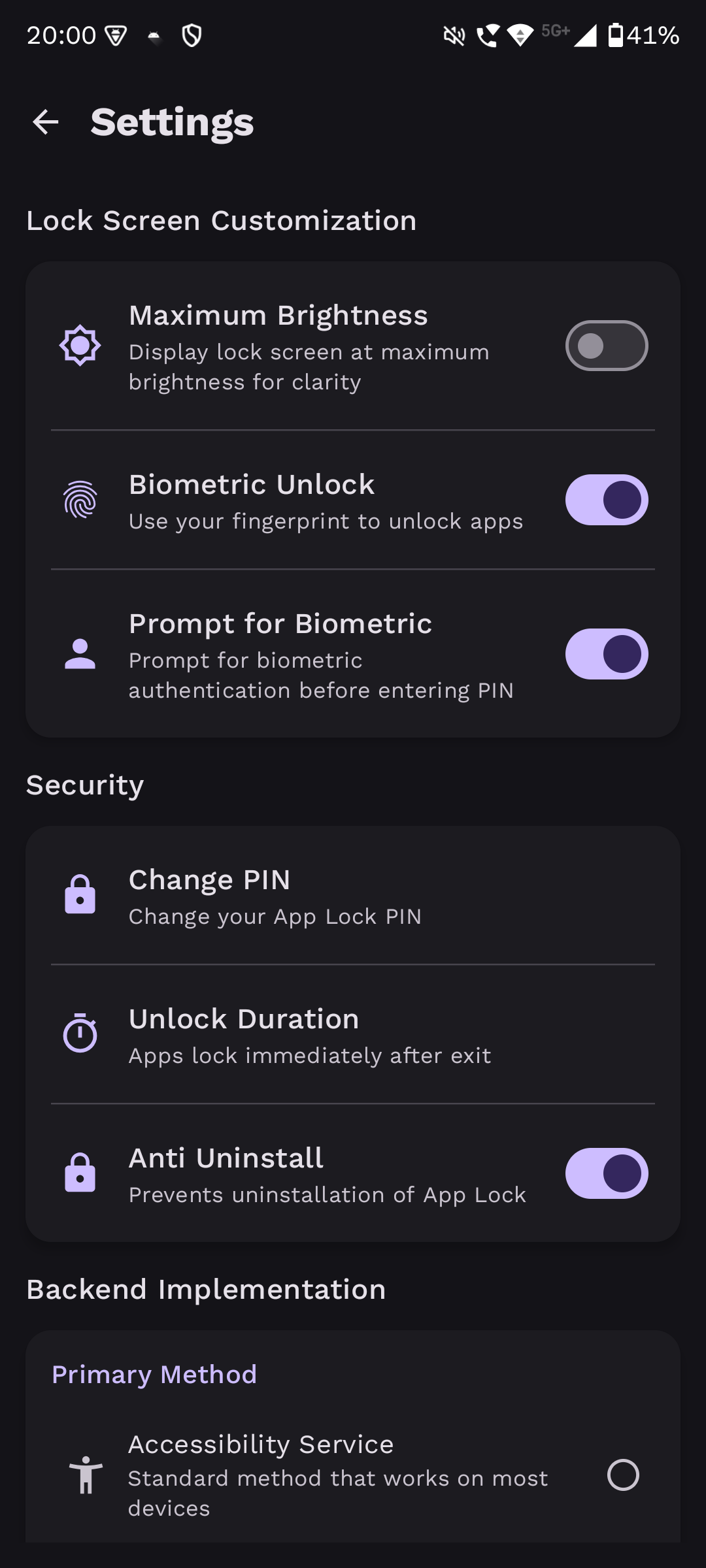 AppLock password unlock screen