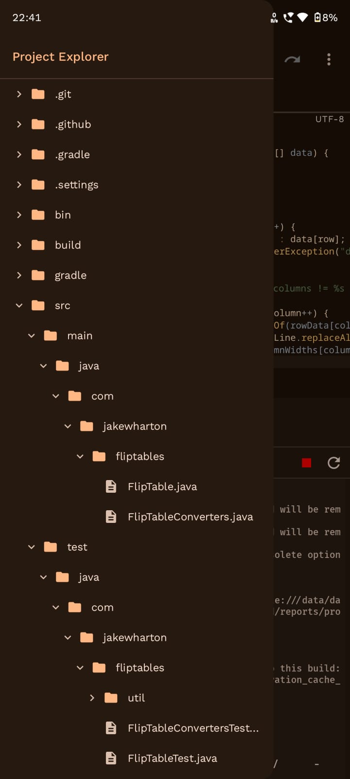Cosmic IDE project explorer